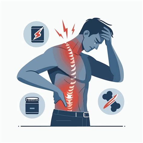A drawing of a man with a pain in his back | Premium AI-generated vector