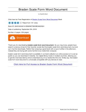 Braden Scale Word Document - Fill Online, Printable, Fillable, Blank ...