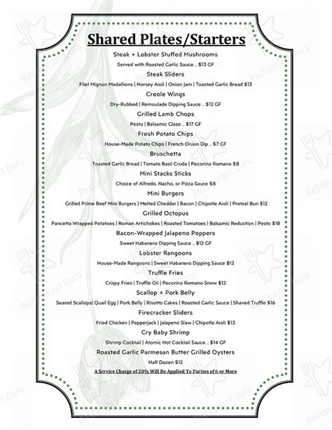 Menu at Stacks Bar and Grill, Valparaiso