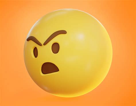 3D model Angry face Animated Emoji VR / AR / low-poly | CGTrader