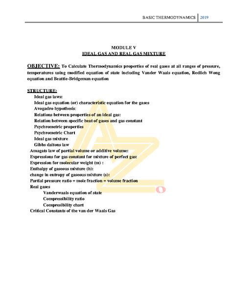 BTD Mod5@Az Documents - MODULE V IDEAL GAS AND REAL GAS MIXTURE ...
