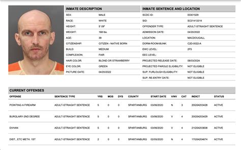 South Carolina Inmate Search - South Carolina Department of Corrections ...