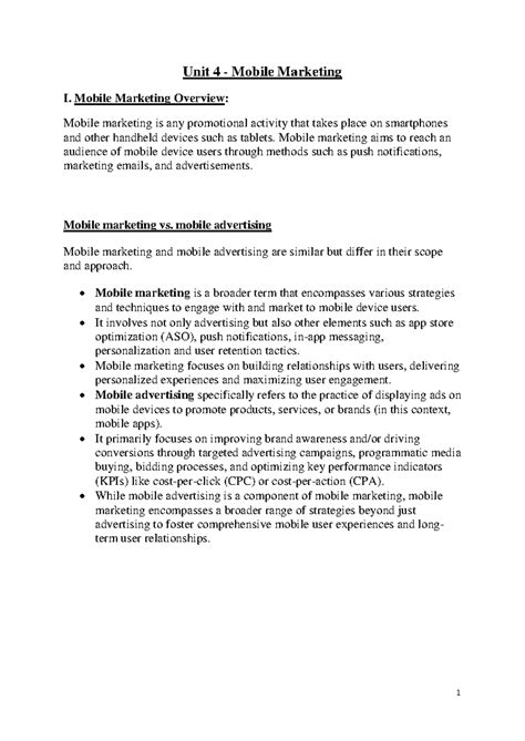 Mobile Marketing Notes - DS: Understanding Strategies & Importance ...