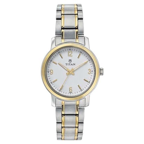 Buy Online Titan Quartz Analog White Dial Metal Strap Watch for Women ...