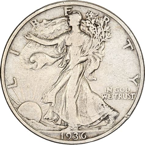 United States, Half Dollar, Walking Liberty Half Dollar, 1936, Philadelphia