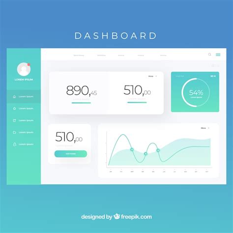 Admin dashboard panel with gradient style | Free Vector
