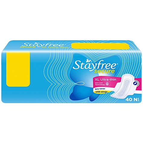 Buy STAYFREE Secure Ultra-Thin Sanitary Pads - With Wings, XL Online at ...