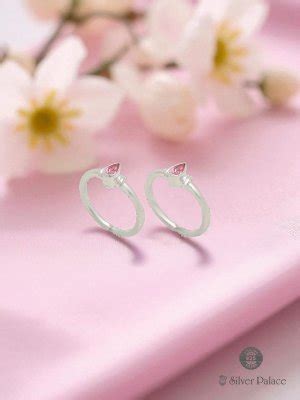 925 Sterling Silver Pink Stone Toe Ring For Girls Neeth Collection ...