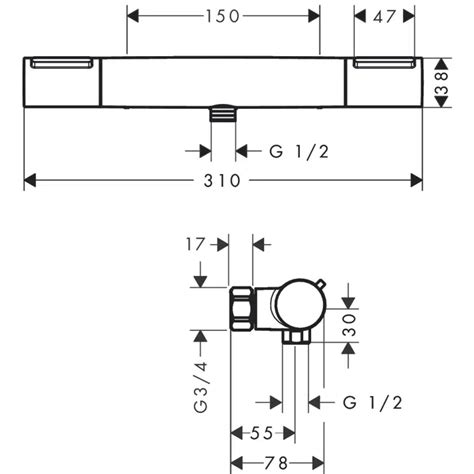 BIM objects - Free download! 13348XXX Ecostat Element Shower thermostat ...