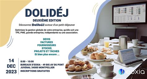 Dolidéj #2 - Découvrez lERP/CRM Dolibarr autour dun petit-déj, 49 bis ...