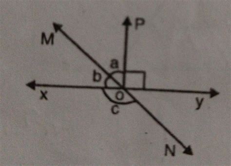 In the figure line xy and mn intersect at o.if angle poy=90^ and a:b=2: ...