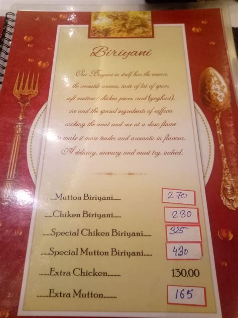 Menu at Dada Boudi Hotel, Barrackpore, 1