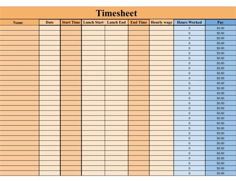 Excel Time Tracking 的图像结果