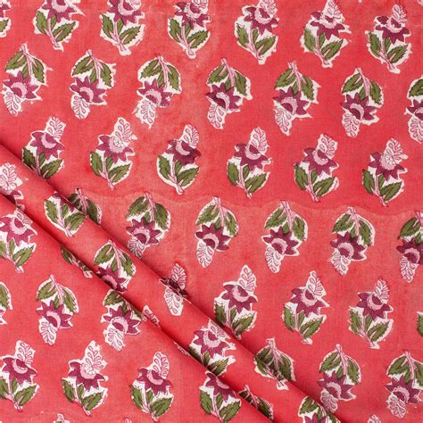 Buy Indian Hand Block Printed Floral Cotton Fabric – DMAASA