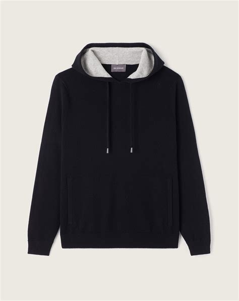 Hooded sweatshirt in Cachemire Mix black | Eric Bompard