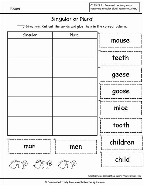 50 Irregular Plural Nouns Worksheet – Chessmuseum Template Library