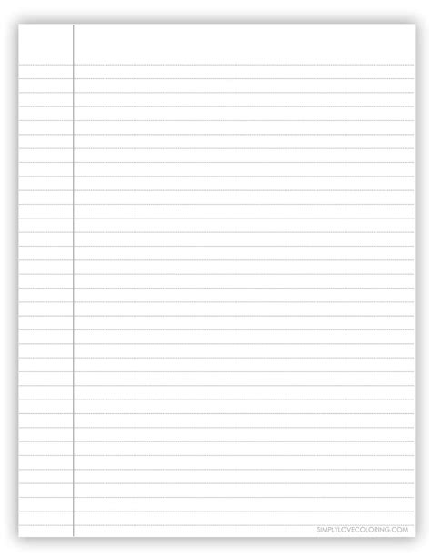 College Ruled Paper Printable (Free PDF Download) - Simply Love Coloring