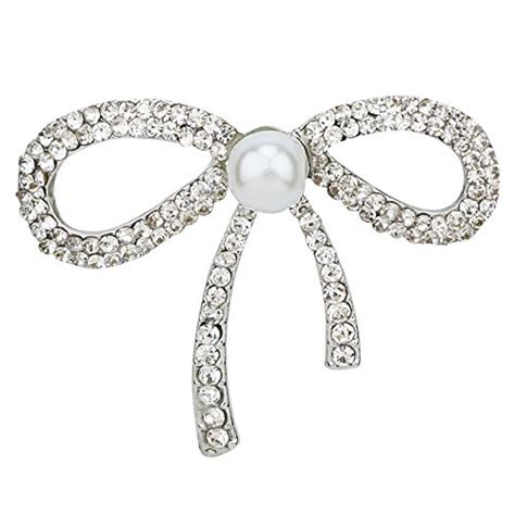 Buy TRIPIN Lapel Pin For Men Suit Silver Bow Shape Brooch With Diamond ...