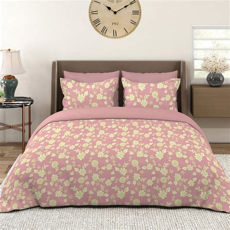 Buy LAYERS Home Easy Cotton 144TC Floral Print 3Pcs Super King Bedsheet ...