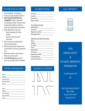 Fillable Online In an Emergency Call 911 - bYaleb University Fax Email ...