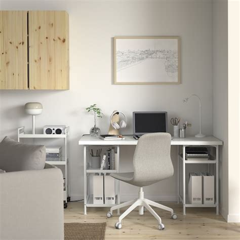 LAGKAPTEN / SPÄND desk, white, 140x60 cm (551/8x235/8") - IKEA