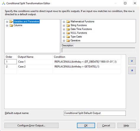 Using Conditional Split for Validation SSIS 的图像结果
