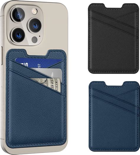 Amazon.com: Premium Leather Phone Card Holder - Stick On Wallet for ...