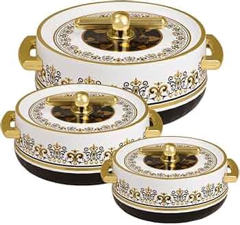 Selvel Elegance Royal Inner Steel Casserole Set of 3 (1700ml, 1200ml ...