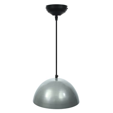 Shining Silver Glossy Finish Pendant Light, 10" Diameter Ceiling ...