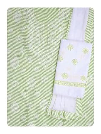 Ada Hand Embroidered Lucknowi Chikankari Unstitched Cotton Dress ...