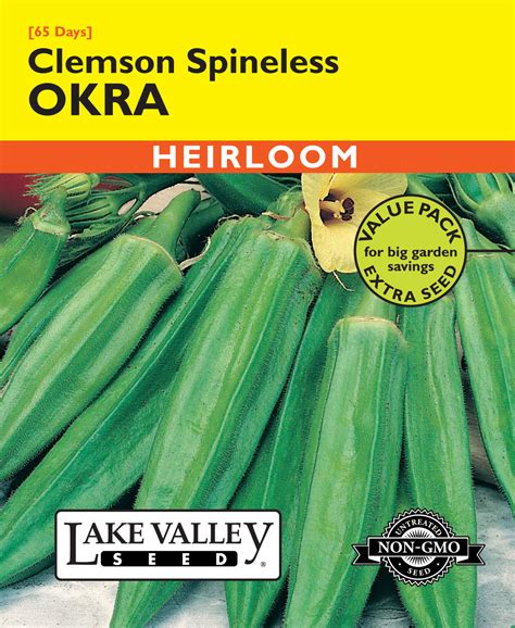 Okra Clemson Spineless - Item #4186 - Lake Valley Seed