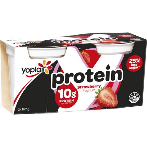 Yoplait Protein Strawberry Yoghurt 2 Pack | Woolworths
