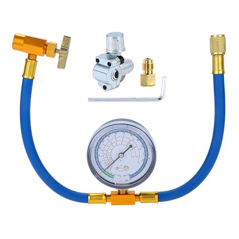 R134A AC Recharge Hose With Gauge and BPV31 Bullet Piercing Tap Valve ...