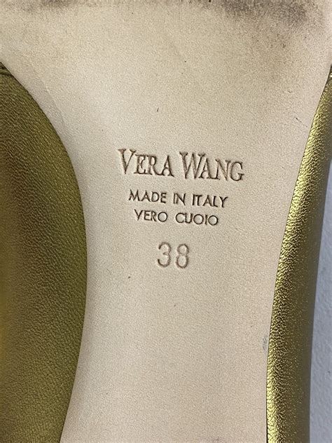 Vera Wang Womens Designer Shoes Gold Sparkle Pumps He… - Gem