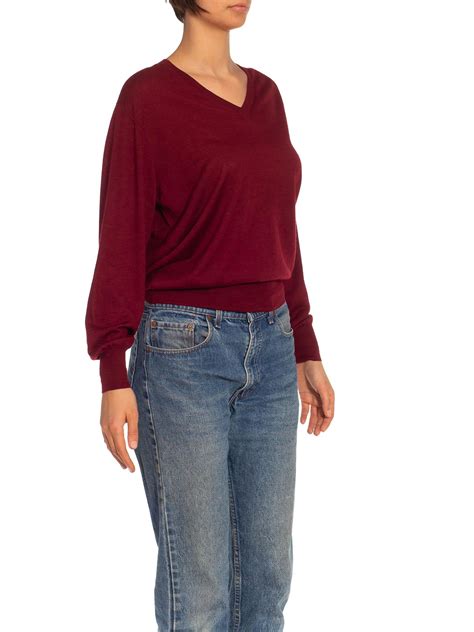 1980S BRIONI Burgundy Cashmere Sweater For Sale at 1stDibs