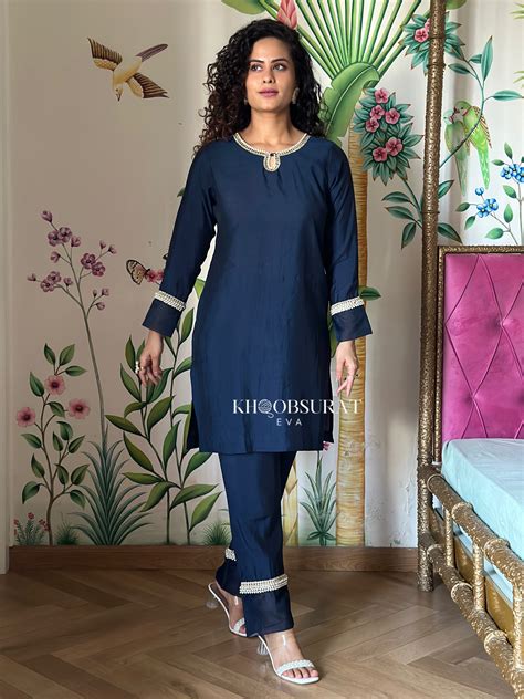 Royal Blue Pearl Kurta Set