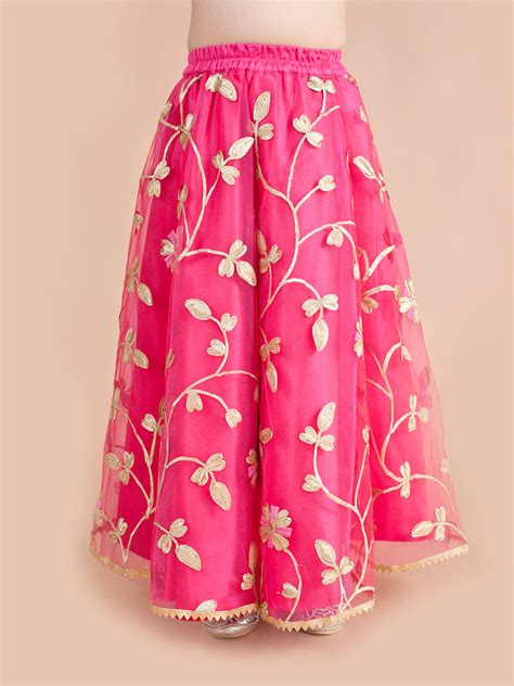 Buy Fuchsia Gold-Toned Embellished Lehenga Blouse