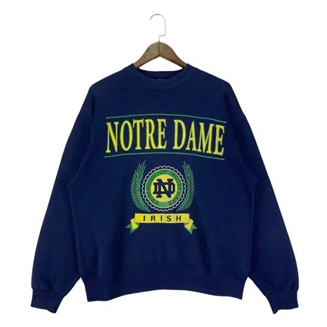 Vintage Style 90s Notre Dame University T-Shirt Sweatshirt Pullover ...