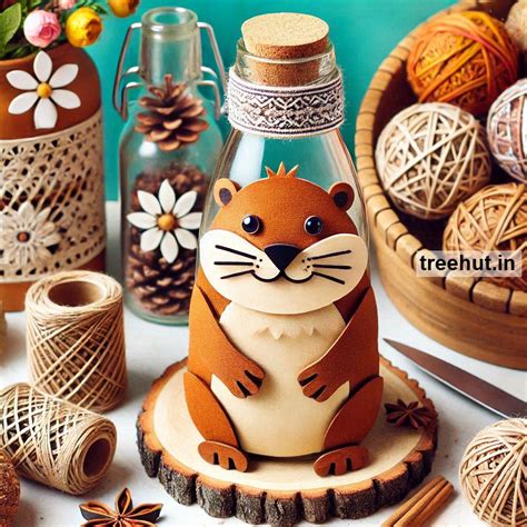 Groundhog Bottle Decoration Ideas, Groundhog Day Craft Ideas