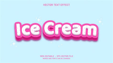 Editable ice cream vector text effect | Premium Vector