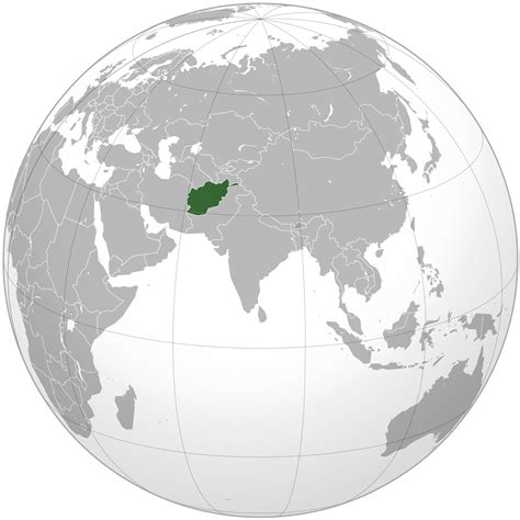 Location of the Afghanistan in the World Map