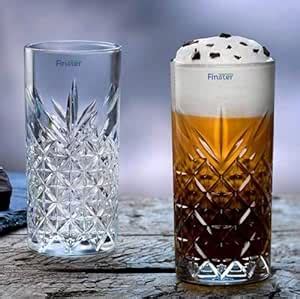 Buy FINSTER Glass European Water/Juice Glasses Set of 6 Pcs 300ml ...