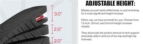 Qenixo Height Increase Shoe Insoles Air Cushion 3-Layer 2.75 inch /7cm ...