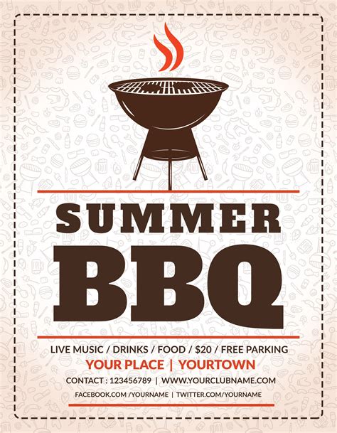 Free Summer BBQ Flyer Template in Adobe Photoshop, Illustrator ...