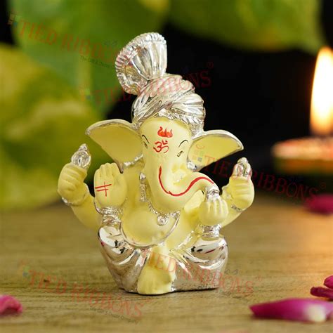 Buy TIED RIBBONS Ganesha Idol for Car Dashboard | Ganesh Chaturthi ...