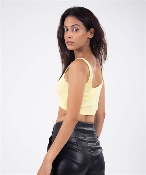 Ribbed Crop Top - Lemon