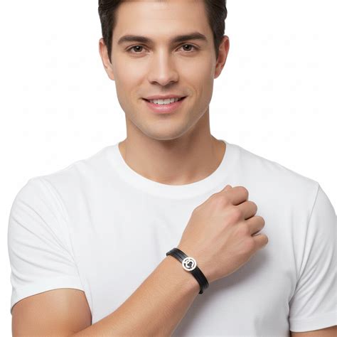 Buy Om Leather Bracelets for Men - Aumkaara Bracelet - JewelsLane ...