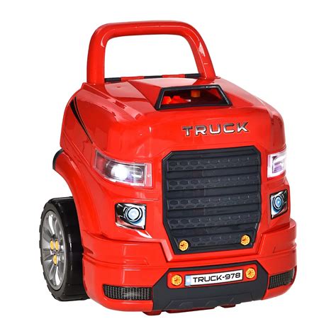 Qaba Mechanic Kids Truck Engine Toy Set, Car Service Play Set