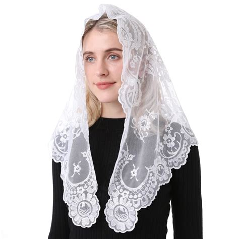 Buy Spanish Mantilla Embroidery Lace Veils Catholic Church Mantillas ...