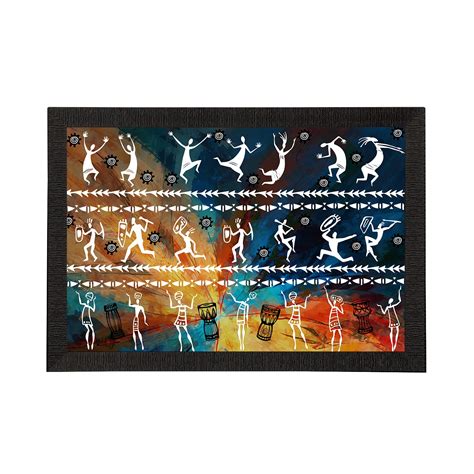 Tribal Theme Satin Matt Texture UV Art Painting - eCraftIndia Online